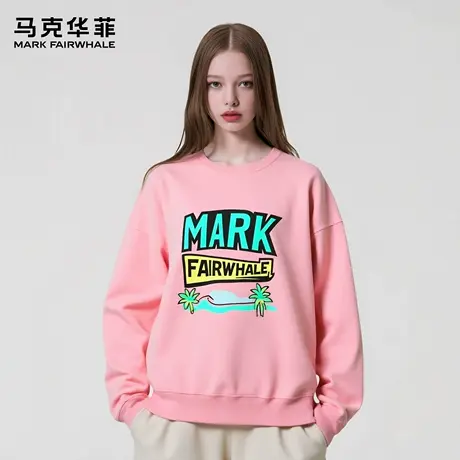 马克华菲 deer 新款美式字母流水印花秋季宽松舒适外套卫衣男女款图片