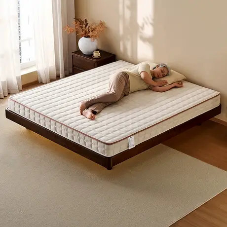 全友家居卧室家用1.5m单人老人护脊可拆洗黄麻床垫0胶水偏硬床垫商品大图