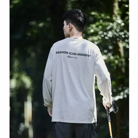 唐狮新款长袖T恤男圆领宽松休闲上衣纯棉白色内搭打底衫t潮流TD图片