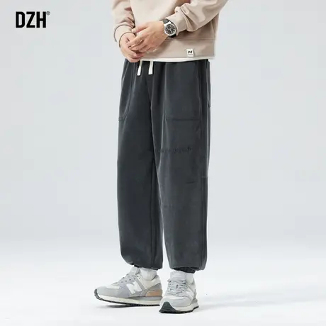 男士垂感裤子男春秋款潮牌宽松休闲裤男裤2023秋季新款刺绣束脚裤商品大图