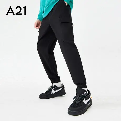 A21outlets男装束脚九分裤春季纯棉工装裤男士休闲裤男生裤潮ins商品大图
