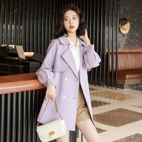 韩版气质减龄小个子风衣外套2022年春季新款女士时尚休闲显瘦上衣商品大图