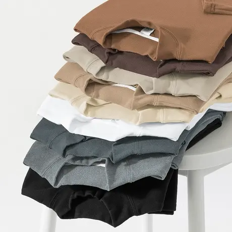 德绒长袖t恤男半高领秋冬季保暖双面绒内搭打底衫潮流中领秋衣服商品大图