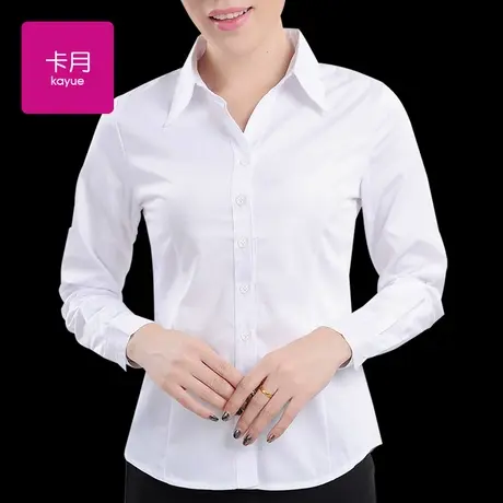 白衬衫女长袖职业秋冬寸大码加绒加厚保暖面试工装正装工作服衬衣图片