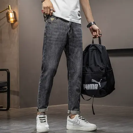 夏季薄款痞帅潮牌水洗牛仔裤男士直筒宽松休闲男裤子夏天潮流百搭商品大图