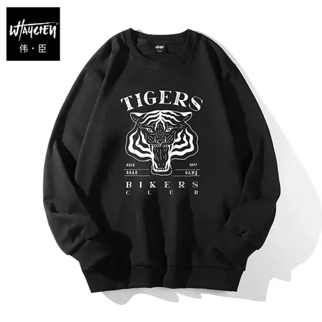 伟臣大码男装加肥加大男卫衣胖子春秋男士秋季老虎潮流圆领胖胖商品大图