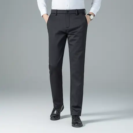 黑色直筒西装裤中青年秋冬男士商务休闲正装长裤子百搭西裤职业装图片