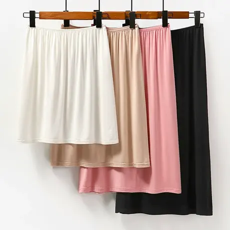 莫代尔半身衬裙白色汉服防透内搭打底裙黑色防静电防走光内衬裙子图片