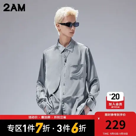 卡宾潮牌2AM气质垂感宽松休闲衬衫商品大图