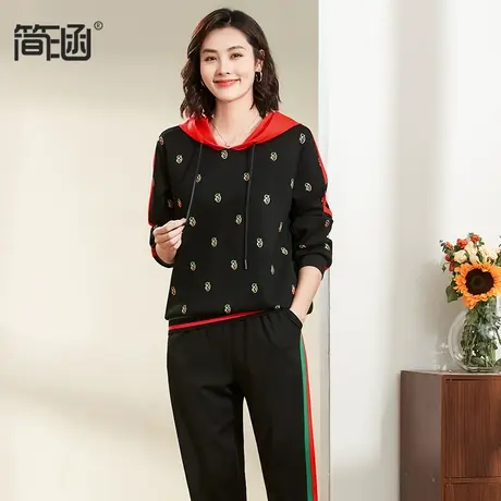 简涵大码女装新款高端轻奢早秋新款贵夫人减龄胖妹妹显瘦套装商品大图