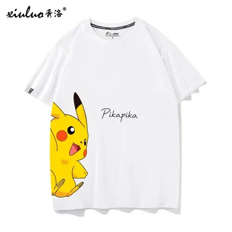 宠物小精灵口袋妖怪联名T恤男短袖卡通动漫周边印花cos皮卡丘衣服图片
