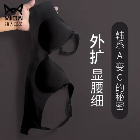猫人外扩型胸内衣女小胸聚拢显大无痕美背夏季薄款无钢圈韩国文胸图片