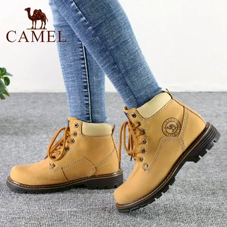 Camel/骆驼女鞋 冬季厚底旅游马丁靴 圆头短筒户外休闲大头靴子潮图片