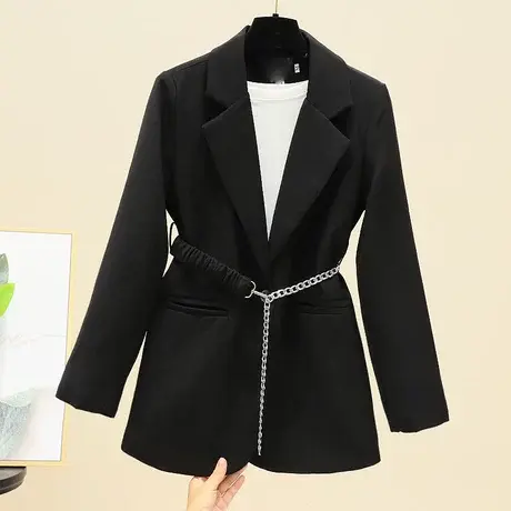 2023春秋网红西服韩版气质英伦风高级设计感炸街黑色小西装外套女图片