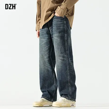 男士美式复古牛仔裤男春夏直筒宽松大码裤子2023年新款加厚运动裤图片