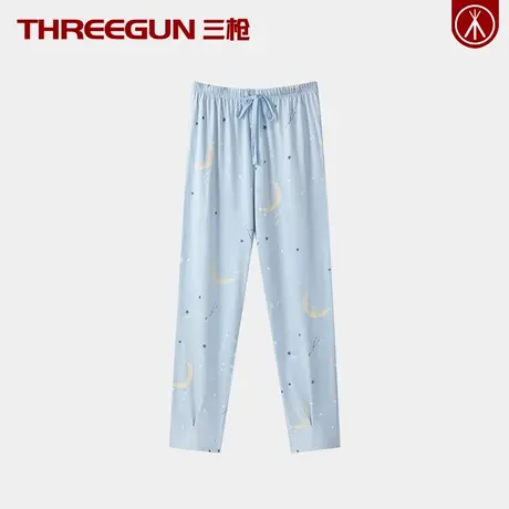 三枪100%纯棉女士长裤春夏薄款少女睡裤宽松全棉家居裤带兜新疆棉商品大图