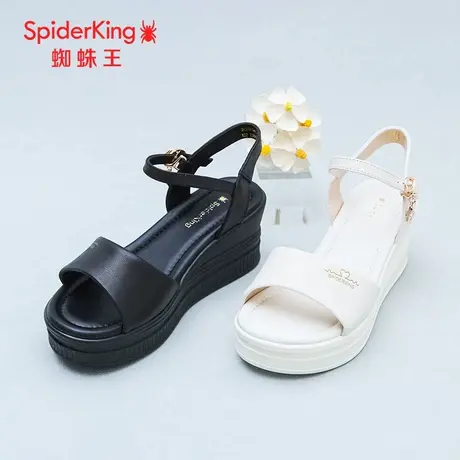 SPIDER KING/蜘蛛王女凉鞋真皮2025夏商场新款休闲风大众百搭坡跟商品大图