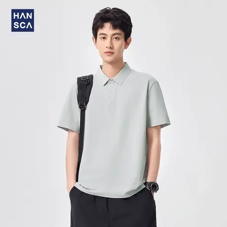 hanscaUPF50+防晒云感轻薄速干短袖POLO衫男夏季透气翻领t恤上衣商品大图