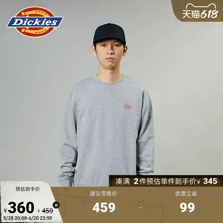 Dickies 春夏logo贴布绣休闲美式圆领毛圈卫衣宽松男女情侣商品大图