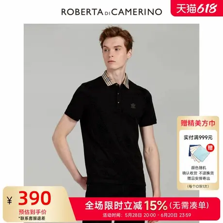 [时尚拼色]ROBERTA诺贝达男装男士短袖POLO衫夏季新款休闲短袖T恤图片