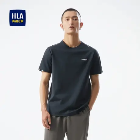 HLA/海澜之家易打理圆领时尚短袖T恤春夏透气微弹休闲短袖上衣男商品大图