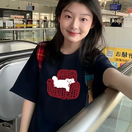 大码超火cec半袖T恤oversize国潮时尚上衣洋气时髦减龄短袖女ins商品大图