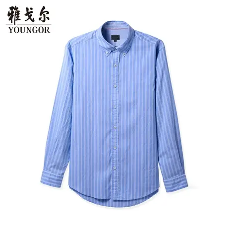 雅戈尔奥莱 商场同款男士长袖衬衫秋季官方商务休闲牛津纺衬衣商品大图