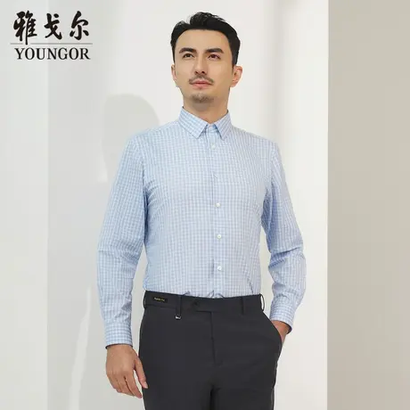 雅戈尔奥莱 商场同款男士长袖衬衫秋季新款官方商务休闲衬衫商品大图