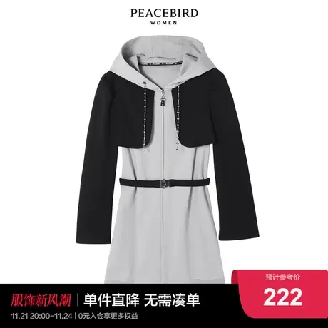 太平鸟时尚2022新款品质假两件针织连衣裙A5FAC1B78图片