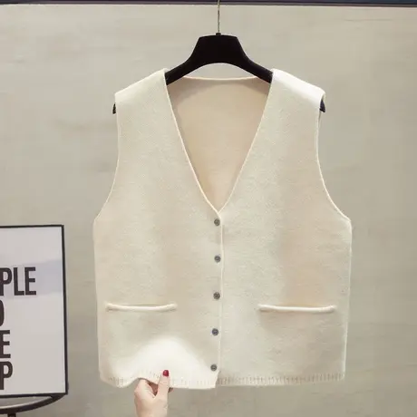 v领针织开衫马甲背心女2023秋装新款宽松外穿马夹外搭毛衣坎肩潮商品大图