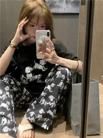 纯棉运动服套装女夏季薄款短袖短裤休闲小个子网红盐系炸街两件套图片