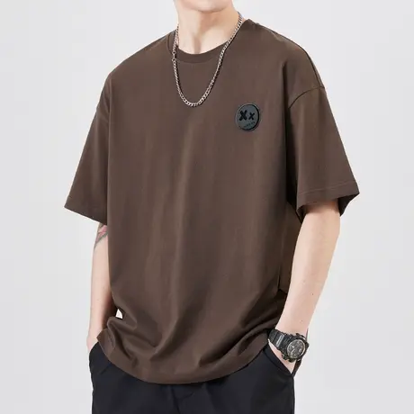 夏天男士纯棉短袖T恤夏季薄款男生宽松潮牌半袖2024新款夏装上衣商品大图