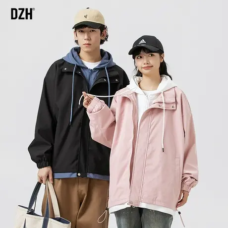 情侣防水冲锋衣假两件外套男春秋季防风衣男士秋装登山服工装夹克图片