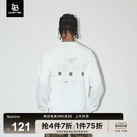 Lilbetter男士长袖t恤2024新款秋冬季打底衫美式复古体恤圆领衣服商品大图