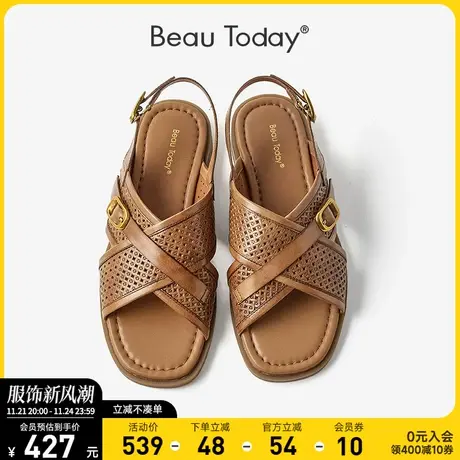 BeauToday罗马凉鞋凉鞋女2024年夏季新款流行平底时尚休闲凉鞋商品大图