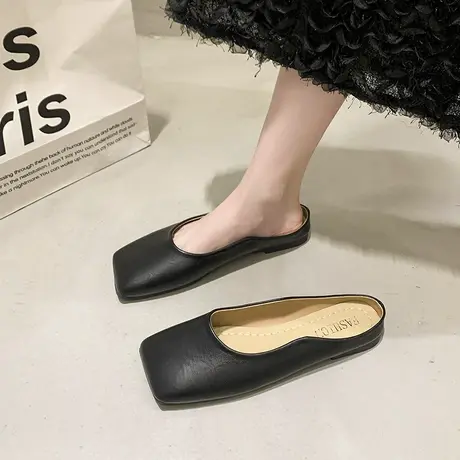 包头半拖鞋女外穿2024年春秋季新款舒适百搭平底通勤轻便穆勒鞋潮商品大图