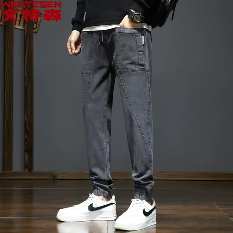 春季新款男士休闲裤弹力修身直筒微弹裤韩版裤子潮流时尚青年长裤商品大图