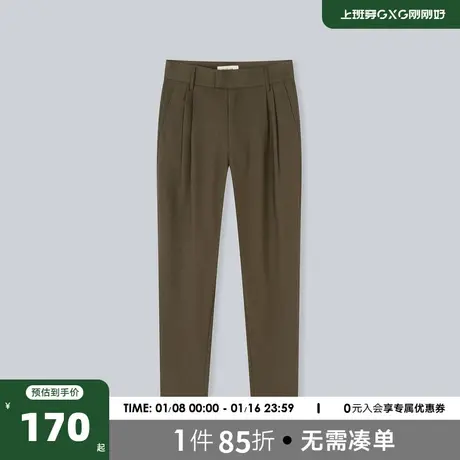 YATLAS亚锐男装2020冬季商场同款深绿色直筒长裤男潮商品大图