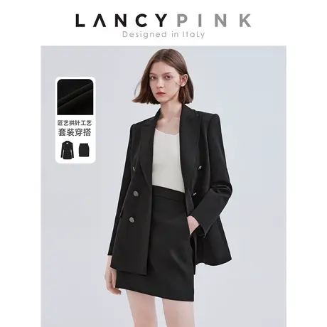 【意大利设计】朗姿高级感黑色职业正装西服外套女春新款西装图片