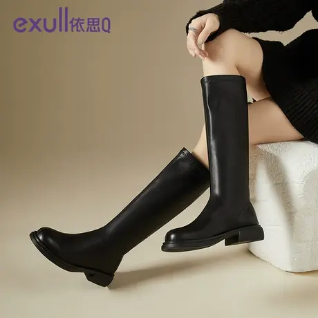 exull/依思Q骑士靴女2023年新款秋冬高筒靴长筒靴女靴子长靴商品大图
