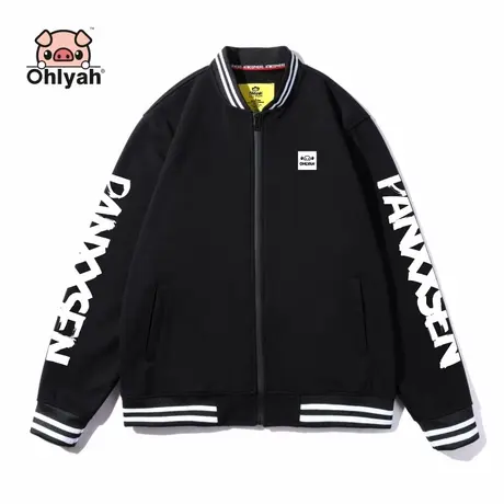Ohlyah潮牌情侣装加绒加厚棒球服卫衣夹克外套学生logo工作服定制商品大图