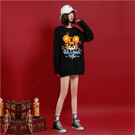 Ohlyah国潮红色卫衣虎年本命年定制班服新年开门红公司聚会上衣商品大图