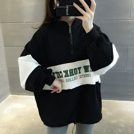 卫衣2023年新款女装韩版秋冬季秋款秋装宽松女士加绒外套爆款上衣商品大图