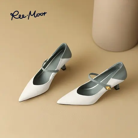 REEMOOR睿慕2023秋季新款法式气质百搭时尚舒适高跟鞋细跟单鞋女图片