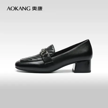 【门店发货】奥康女鞋 2023秋季新款优雅气质方头正装办公室单鞋商品大图