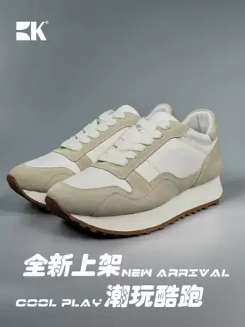 新款时尚阿甘鞋日系轻质板鞋真皮复古德训鞋透气运动休闲男鞋商品大图