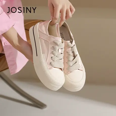 Josiny/卓诗尼饼干女鞋2023夏秋新款时尚百搭厚底帆布鞋休闲单鞋商品大图