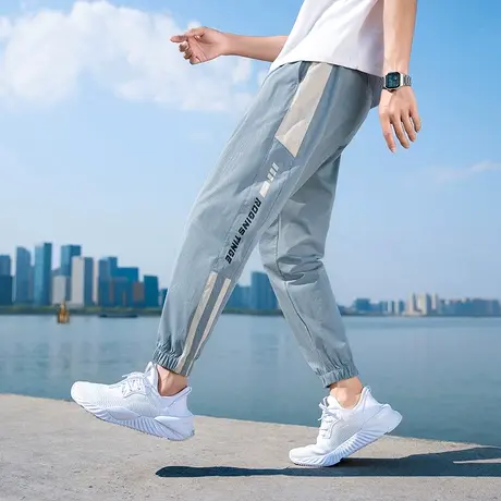 裤子男夏季薄款宽松束脚9九分裤潮流青少年帅气春秋休闲运动长裤商品大图
