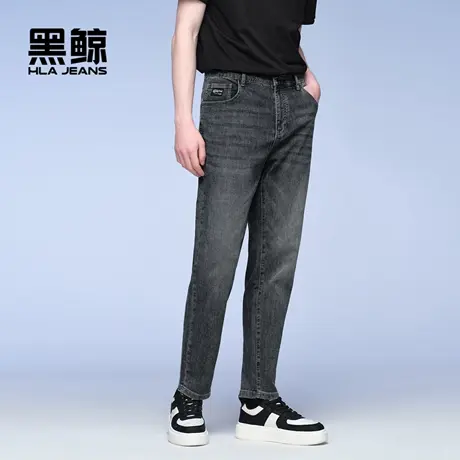 海澜之家旗下黑鲸宽松窄脚牛仔九分裤男2025年时尚牛仔裤男裤子男图片