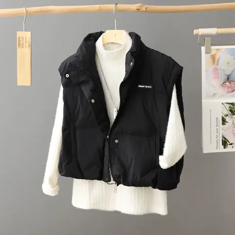 2023秋冬季新款羽绒马甲女款短款学生休闲马夹保暖小个子穿搭外套图片